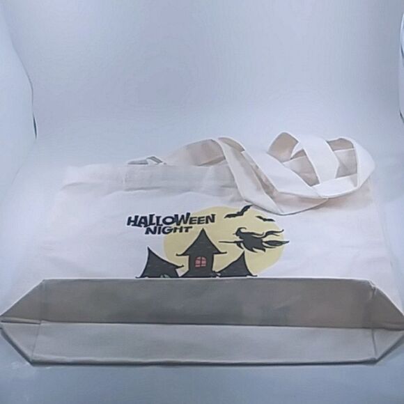 Halloween Bag Tote Treat Zipper Canvas Haunted House Large Colorful 16X1… - Picture 6 of 8